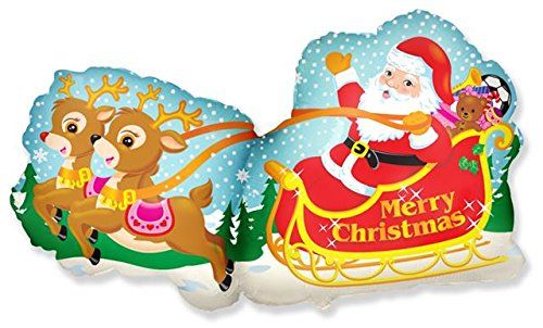 Santa Sleigh 42" Foil Balloon