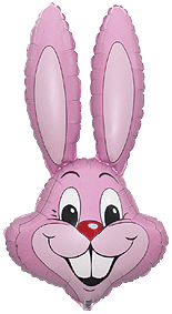 Bunny Head 35" Pastel Pink Super Shape Foil Balloon