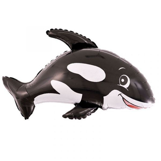 Friendly Whale Black 35" Foil Balloon