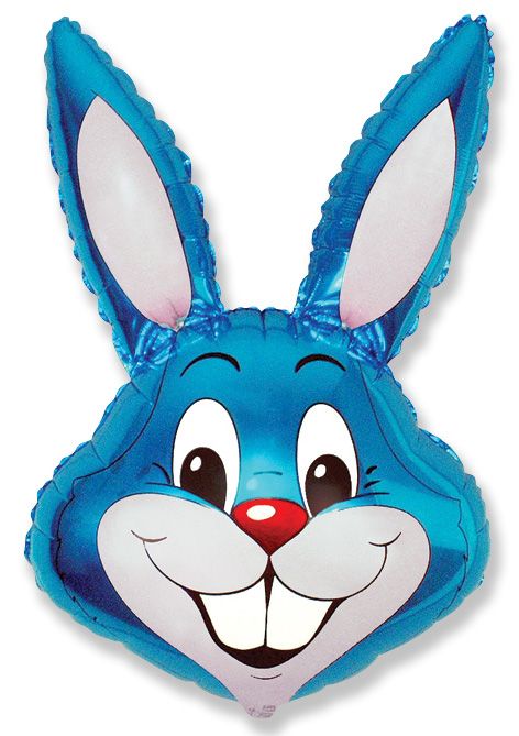 Bunny Head 35" Baby Blue Super Shape Foil Balloon