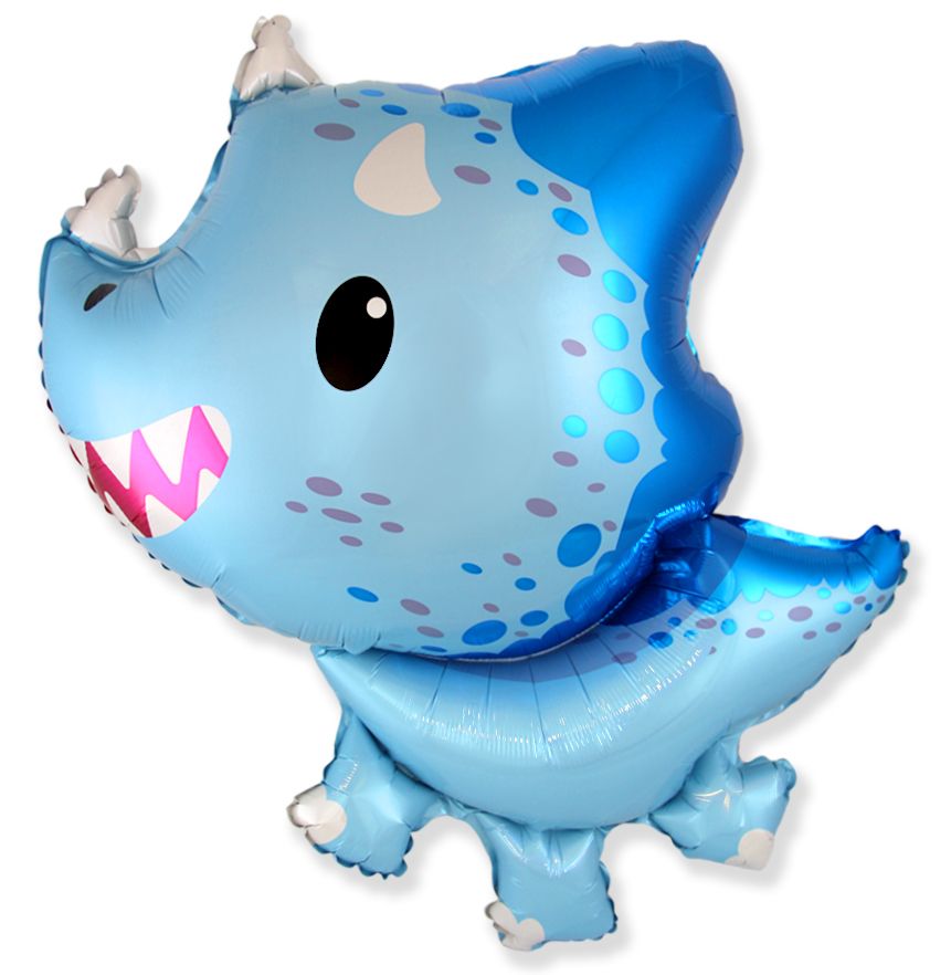 Baby Triceratops Blue 32" Foil Balloon