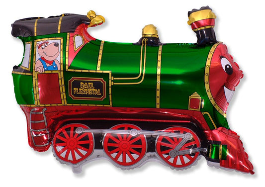 Train Green 31" Foil Balloon