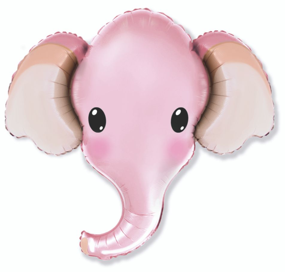 Elephant Head Pink 39" Foil Balloon