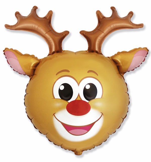 Reindeer Head 29" Super Shape Foil Balloon