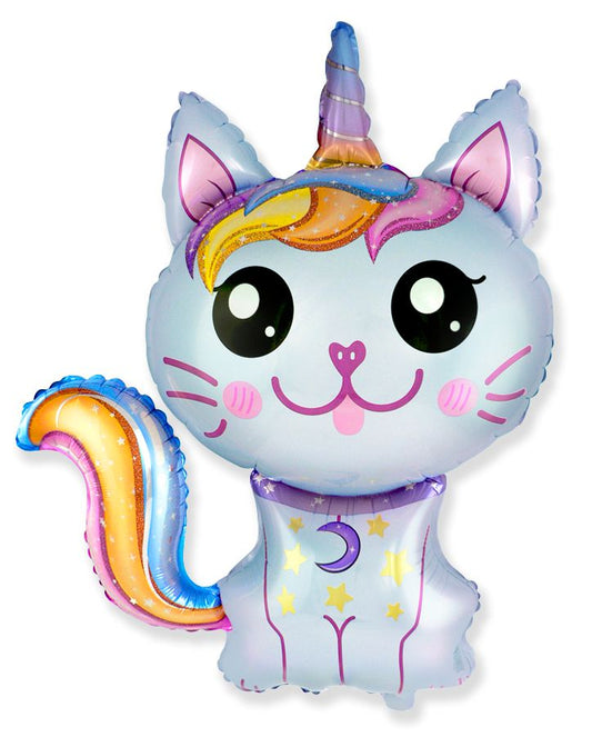 Caticorn Blue 35" Foil Balloon