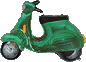 Vespa Scooter Green 38" Foil Balloon