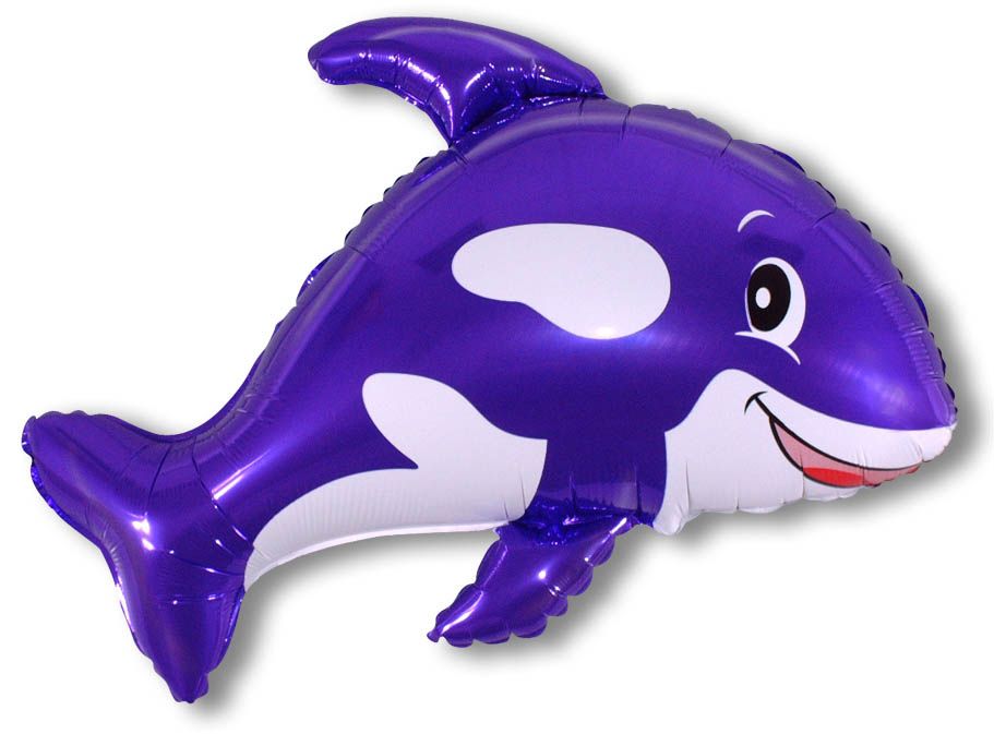 Friendly Whale Violet 35" Foil Balloon