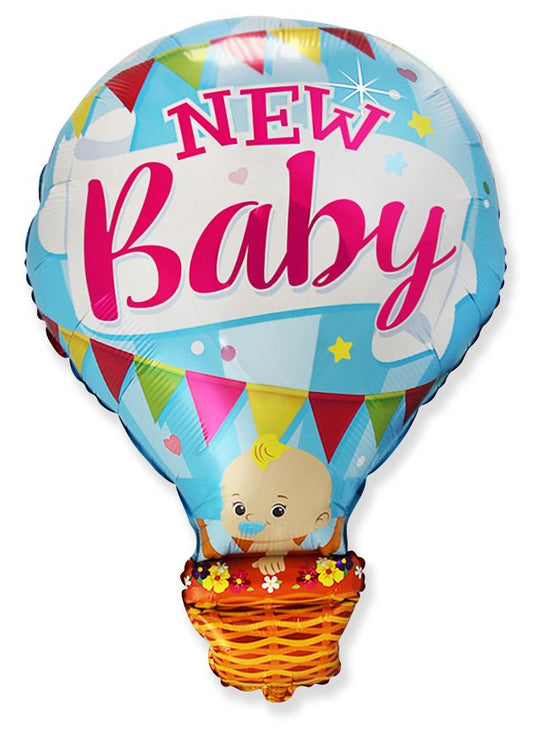 Baby Boy Hot Air Balloon 36" Super Shape Foil Balloon