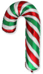 Candy Cane Green/Red 39" Foil Balloon