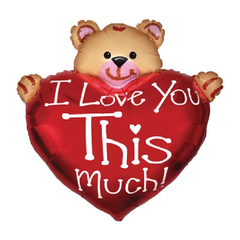 Bear Love You This Much 38" Super Shape Foil Balloon