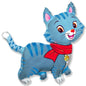 Lovely Cat Blue  37" Foil Balloon