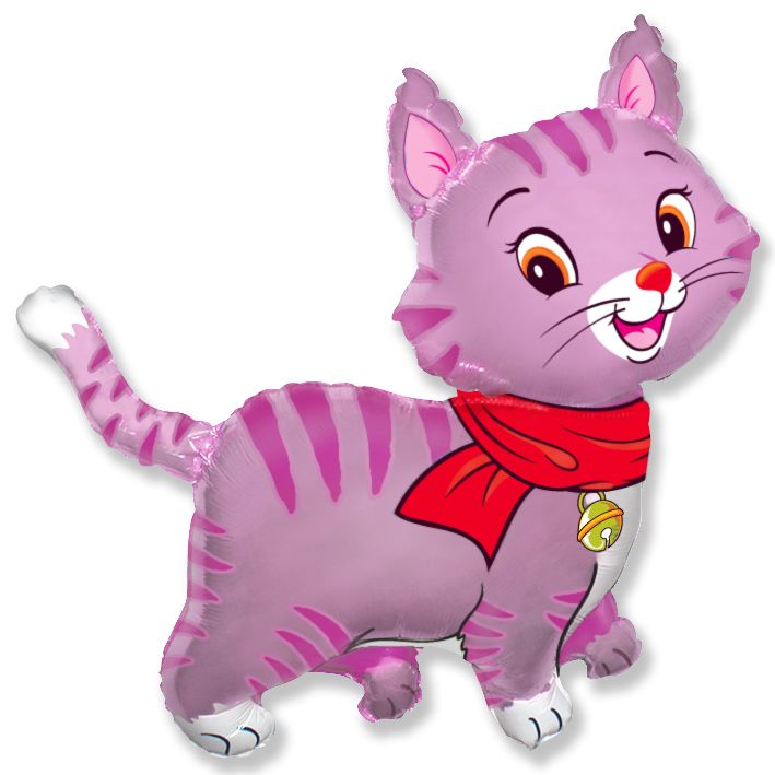 Lovely Cat Pink  37" Foil Balloon