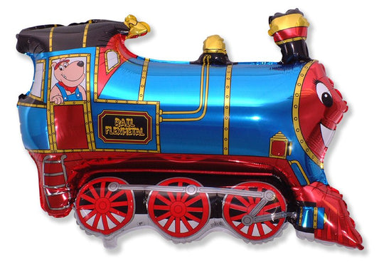 Train Blue 31" Foil Balloon