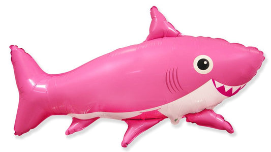 Happy Shark Pink 30" Foil Balloon