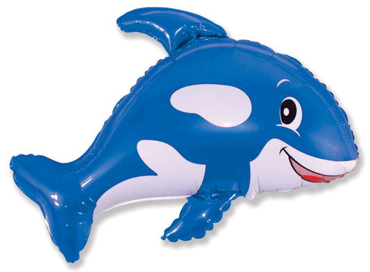 Friendly Whale Blue 35" Foil Balloon