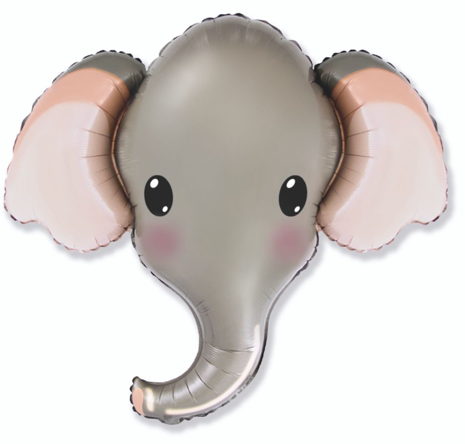 Elephant Head Grey 39" Foil Balloon