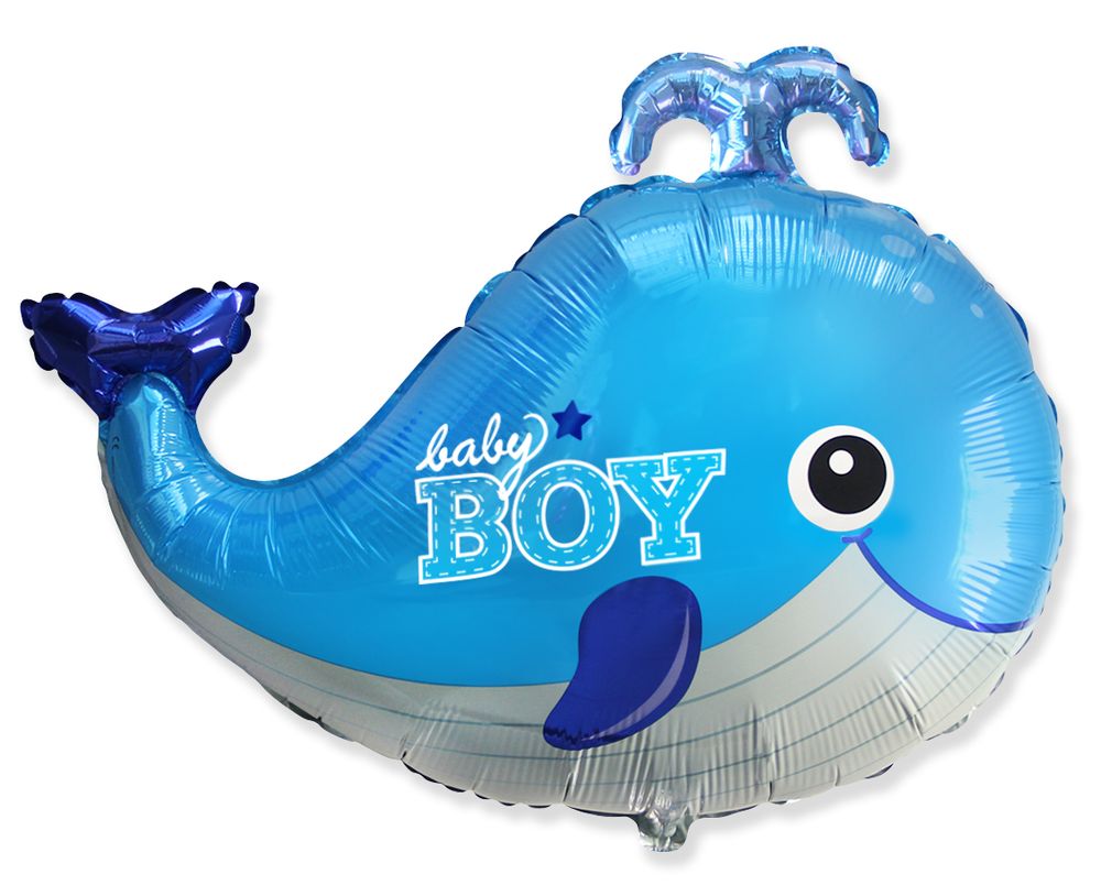 Baby Whale Boy 34" Super Shape Foil Balloon