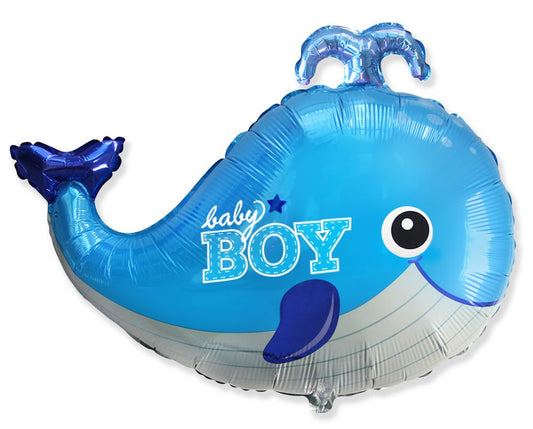 Baby Whale Boy 34" Super Shape Foil Balloon