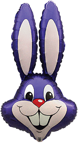 Bunny Head 35" Purple Super Shape Foil Balloon