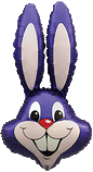 Bunny Head 35" Purple Super Shape Foil Balloon