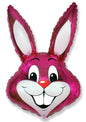 Bunny Head 35" Fuchsia Super Shape Foil Balloon