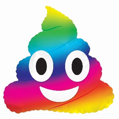 9" Smiley Rainbow Poop