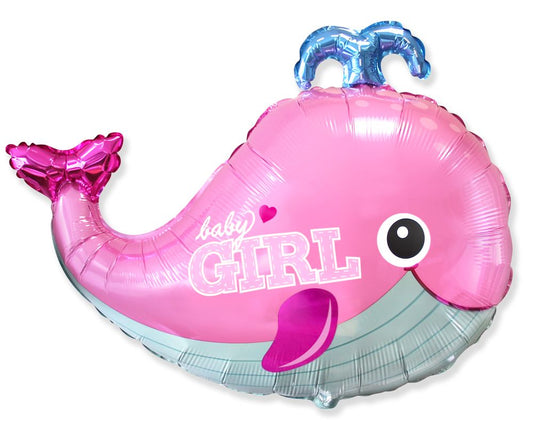 Baby Whale Girl 34" Super Shape Foil Balloon