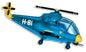 Helicopter Blue 38" Foil Balloon