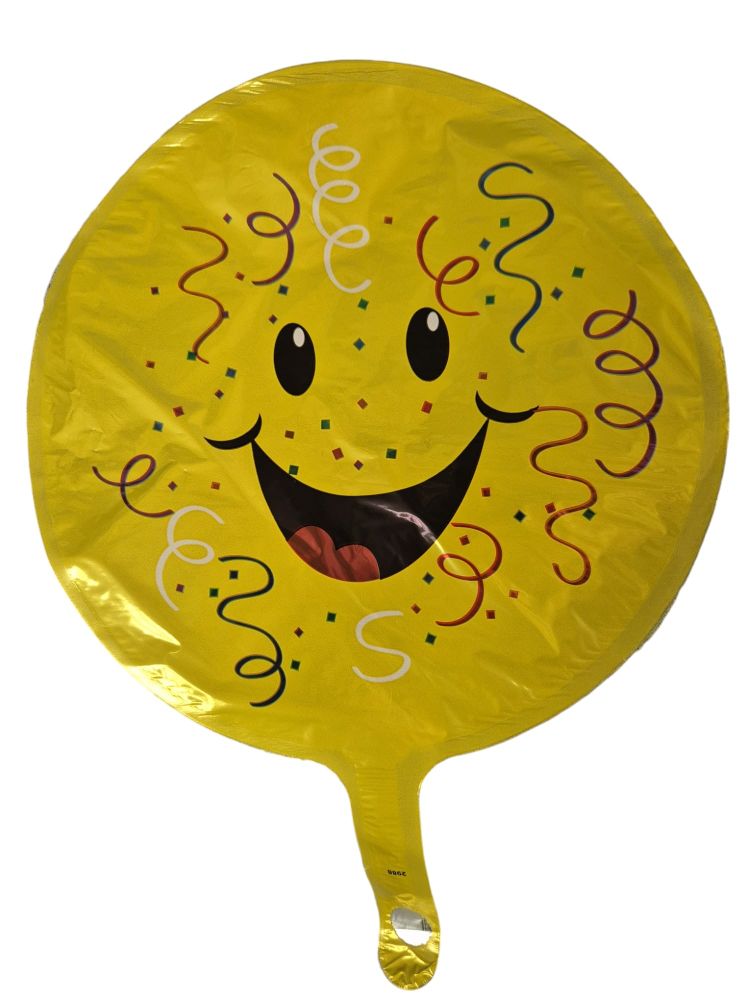 9" Smiley Face Confetti Balloon, Non Valve