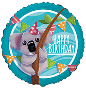 Birthday Koala 18'' Round Foil Balloon