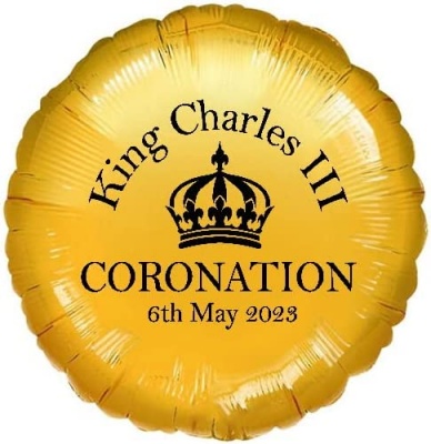 Kings Coronation Gold Foil Balloon (Unpackaged)