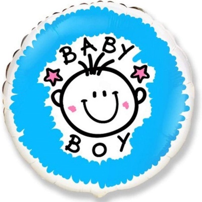 Baby Boy 18'' Round Foil Balloon