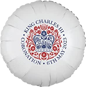 Official Kings Coronation Logo Printed Foil Balloon (White)