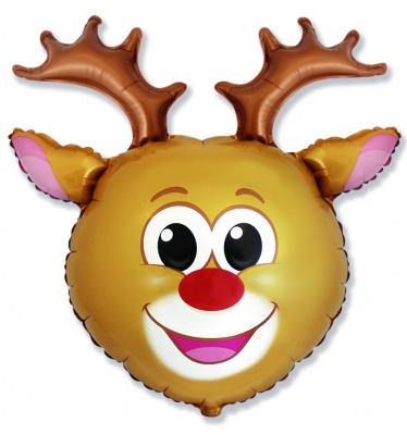 Reindeer Head 29'' Super Shape Foil Balloon