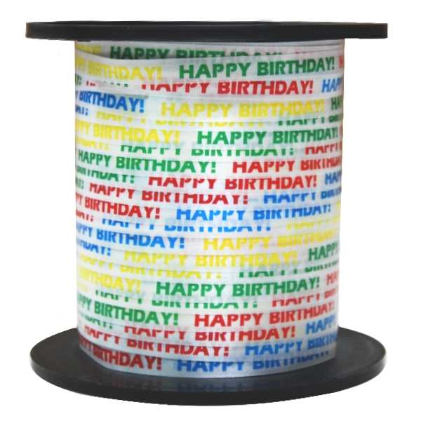 Curling Ribbon 5mm - Happy Birthday