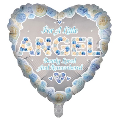 Blue Angel Memorial 18'' Heart Foil Balloon