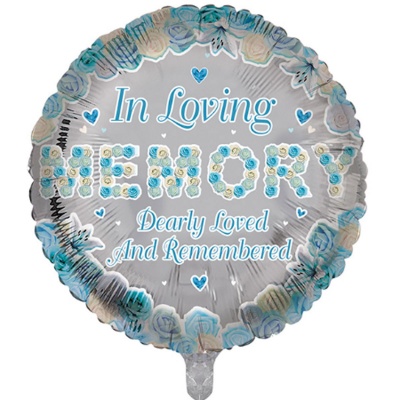 In Loving Memory Blue 18'' Round Foil Balloon